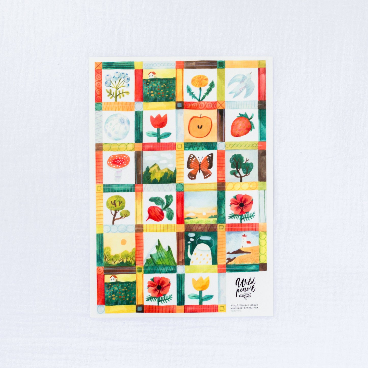 Meadow Mosaic Vinyl Sticker Sheet