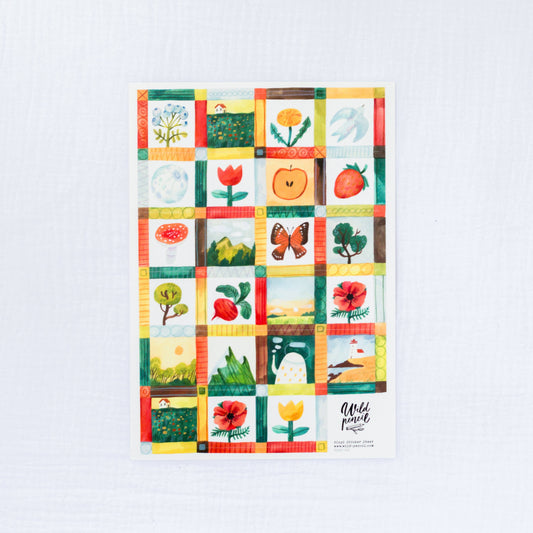 Meadow Mosaic Vinyl Sticker Sheet