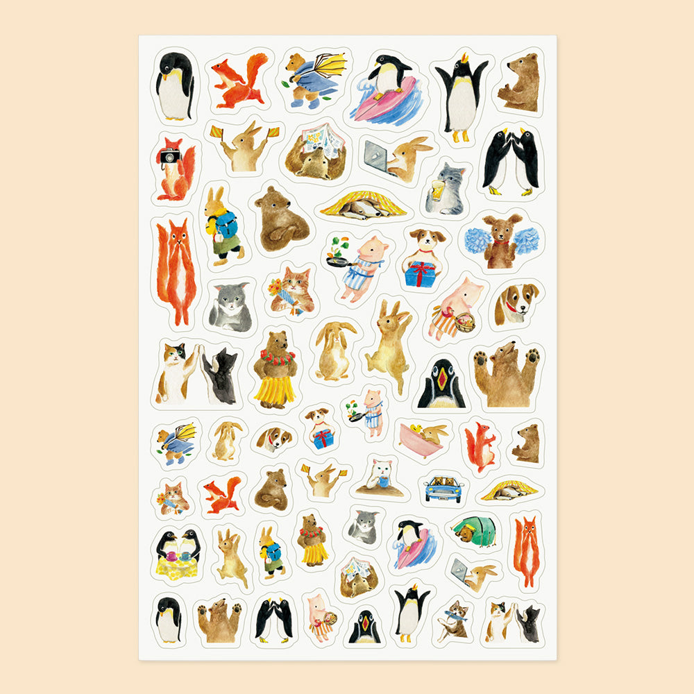 Yuru Log Sticker One Sheet Animals