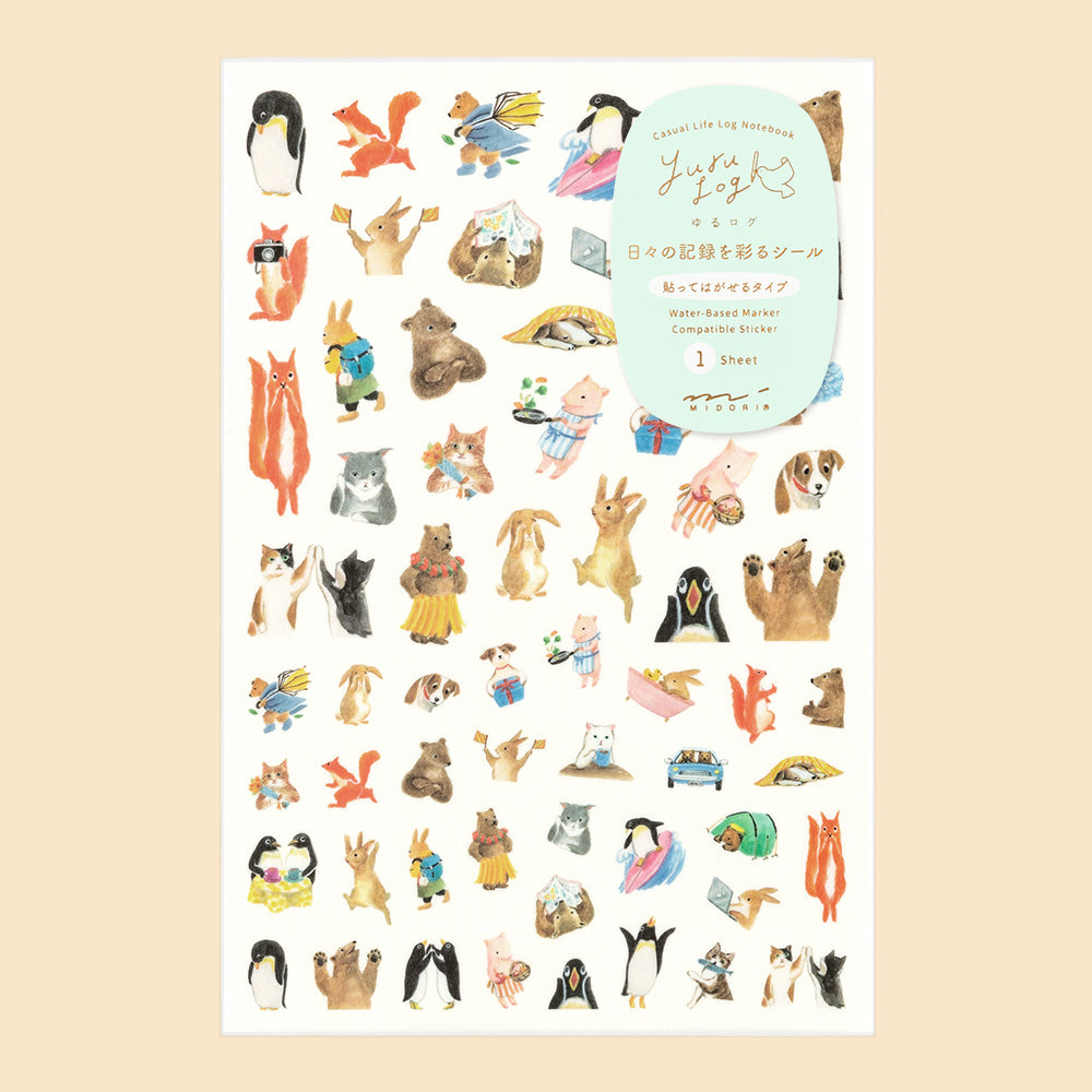 Yuru Log Sticker One Sheet Animals