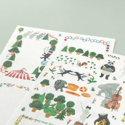 Yuru Log Sticker Two Sheets Forest Animals