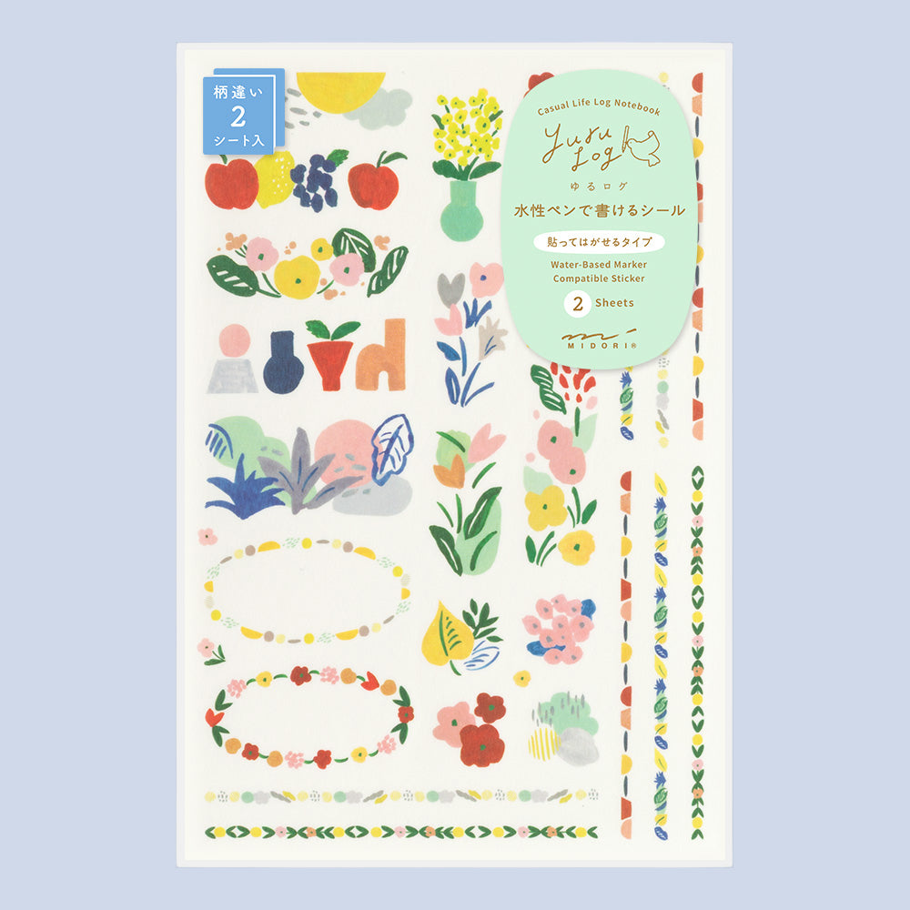 Yuru Log Sticker Two Sheets Motif Textile