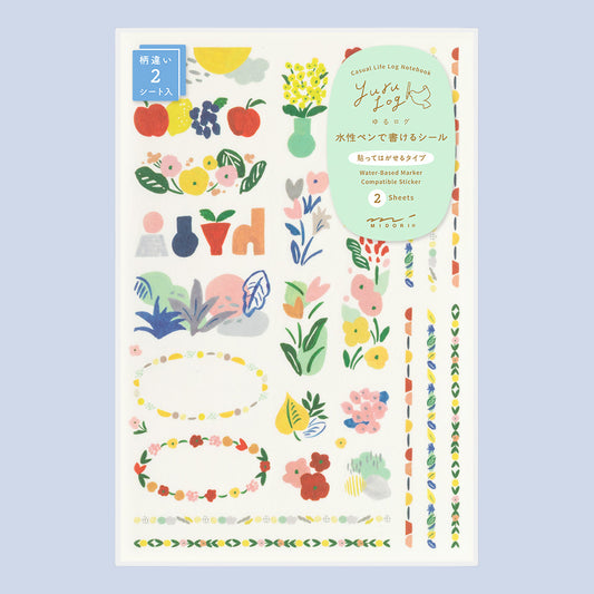 Yuru Log Sticker Two Sheets Motif Textile