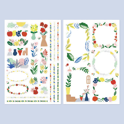 Yuru Log Sticker Two Sheets Motif Textile