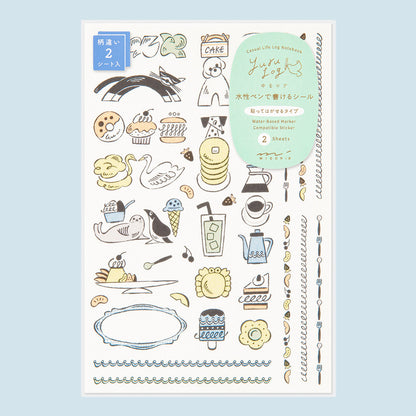 Yuru Log Sticker Two Sheets Sweets & Animals
