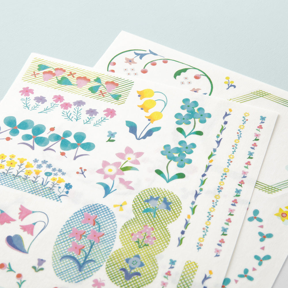 Yuru Log Sticker Two Sheets Floral