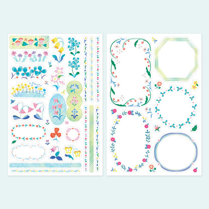 Yuru Log Sticker Two Sheets Floral