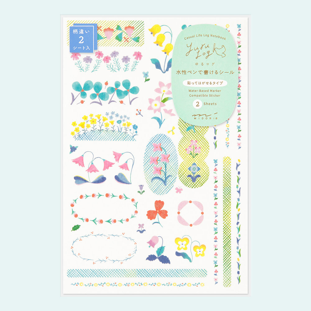 Yuru Log Sticker Two Sheets Floral