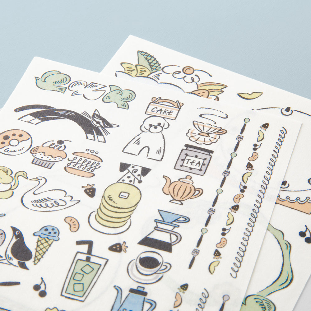 Yuru Log Sticker Two Sheets Sweets & Animals