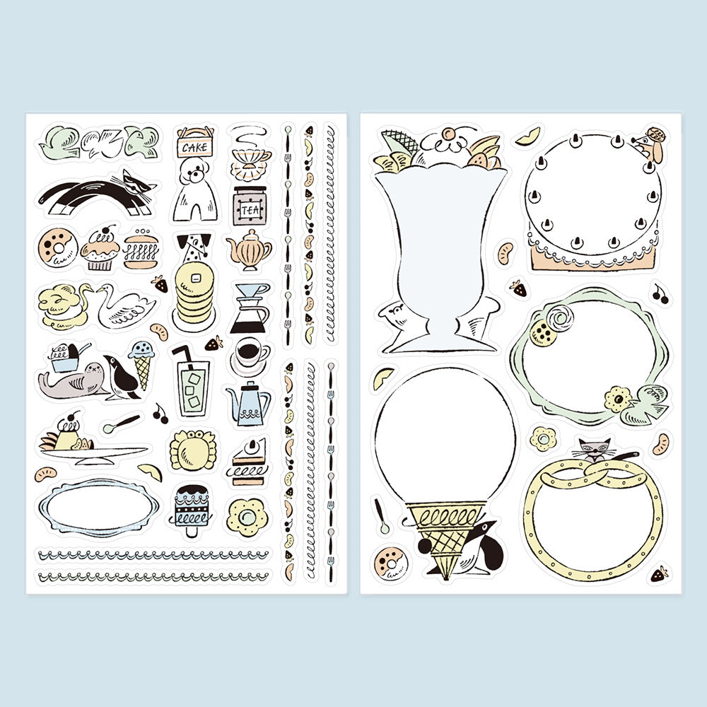 Yuru Log Sticker Two Sheets Sweets & Animals