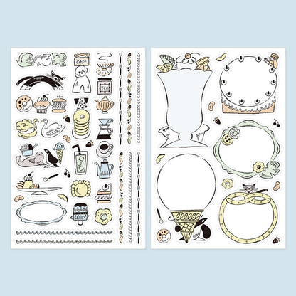 Yuru Log Sticker Two Sheets Sweets & Animals