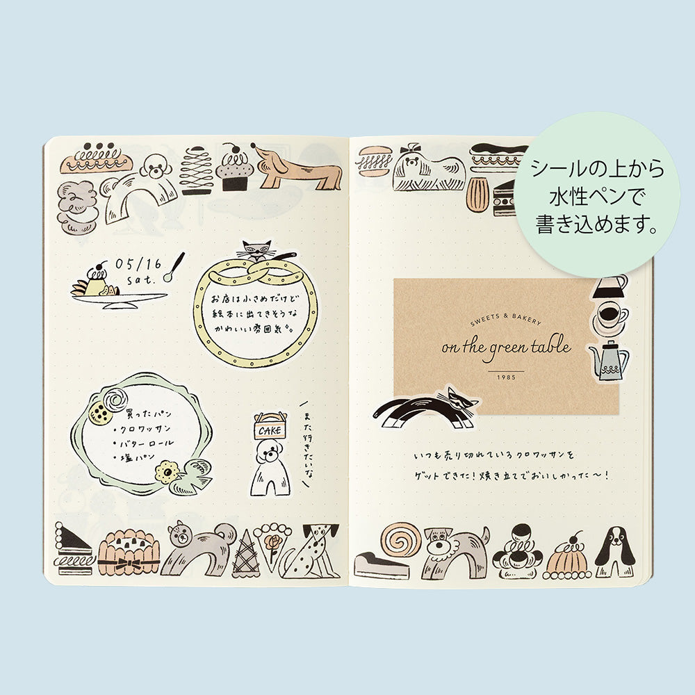 Yuru Log Sticker Two Sheets Sweets & Animals