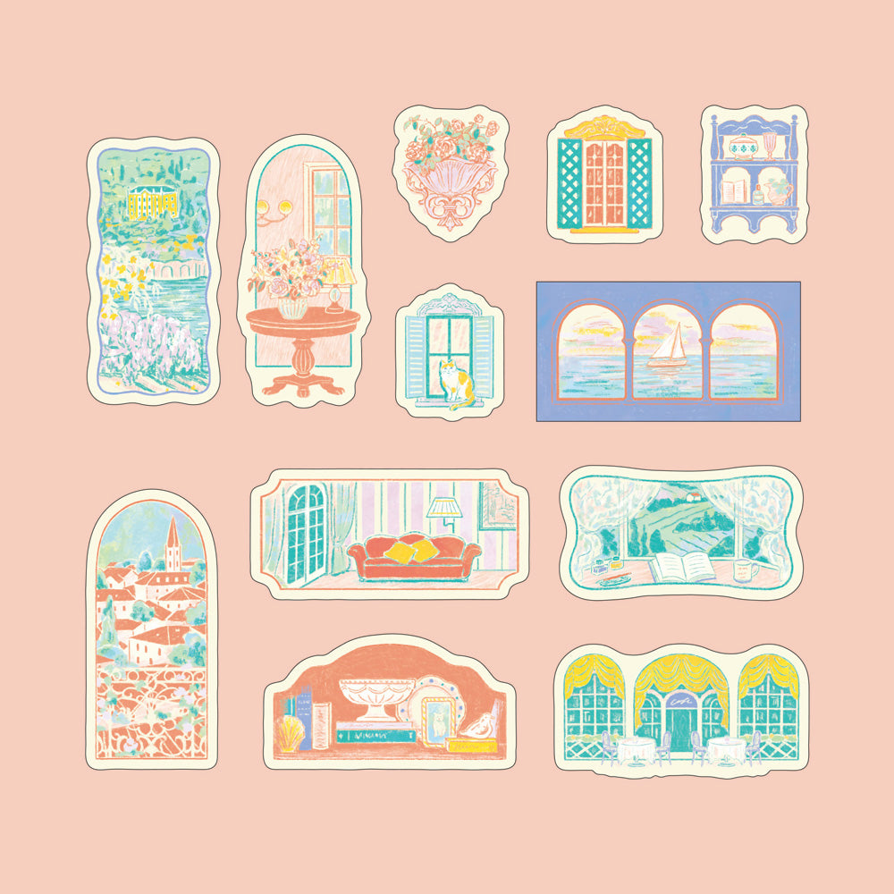 Yuru Log Roll Sticker Window Views