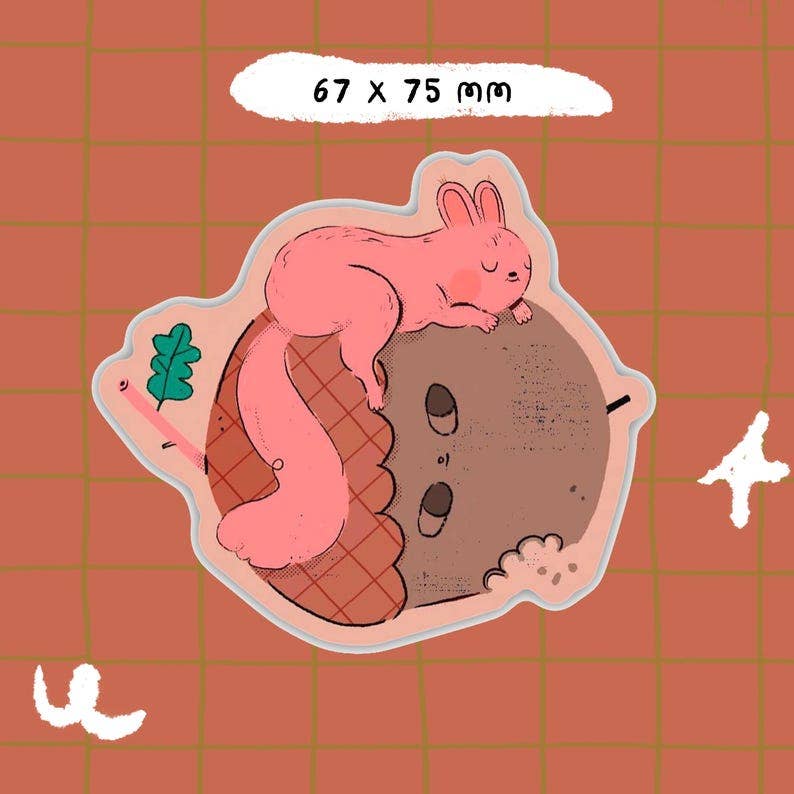Sleeping Squirrel Vinyl Sticker