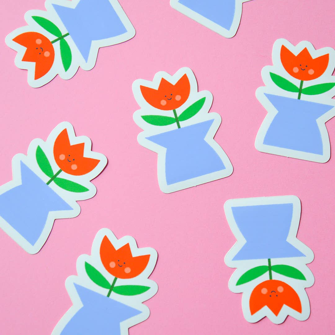 Tulip in a vase sticker