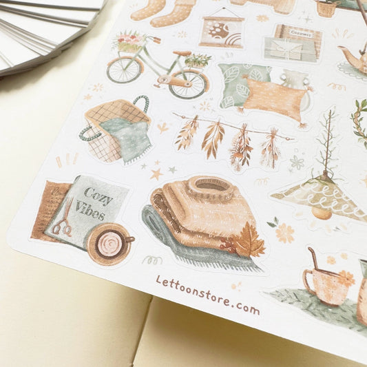 Sticker Sheet - Aesthetic Cozy Vibes