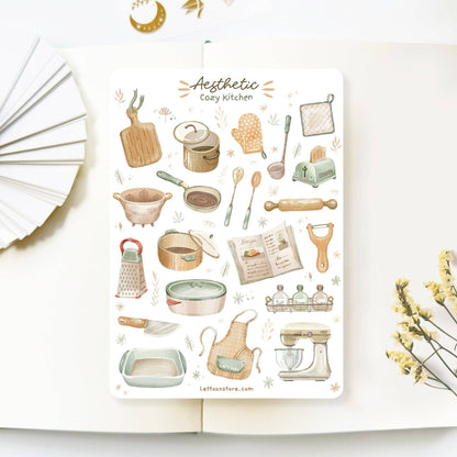Sticker Sheet - Aesthetic Cozy Kitchen