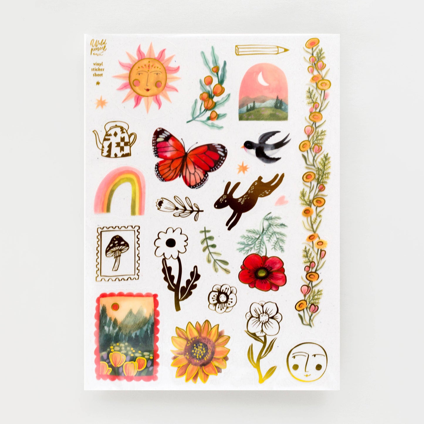 Late Summer Vinyl metallic sticker sheet
