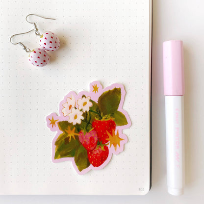 Strawberry vinyl sticker