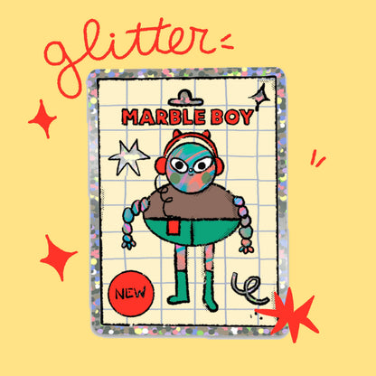 Marble Boy Glitter Sticker