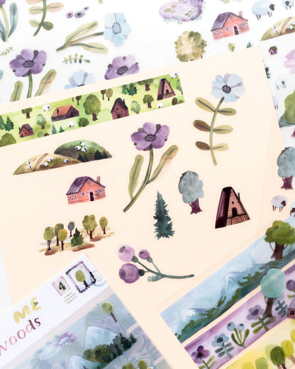 Meet Me In The Woods Vinyl sticker 4 sheet set