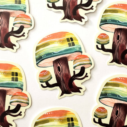Mushroom House Vinyl Sticker