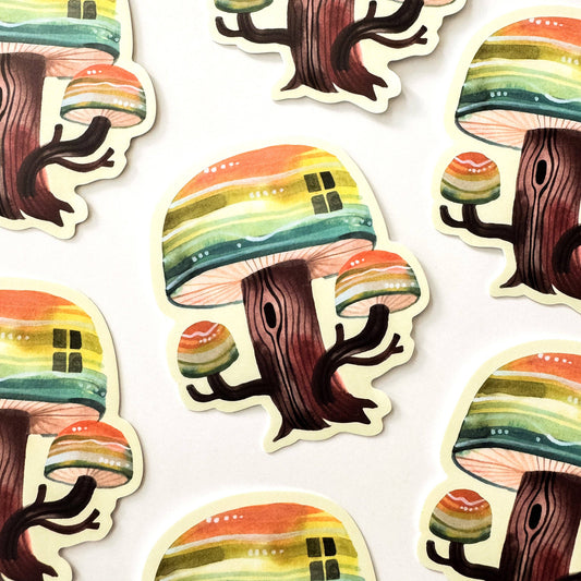 Mushroom House Vinyl Sticker