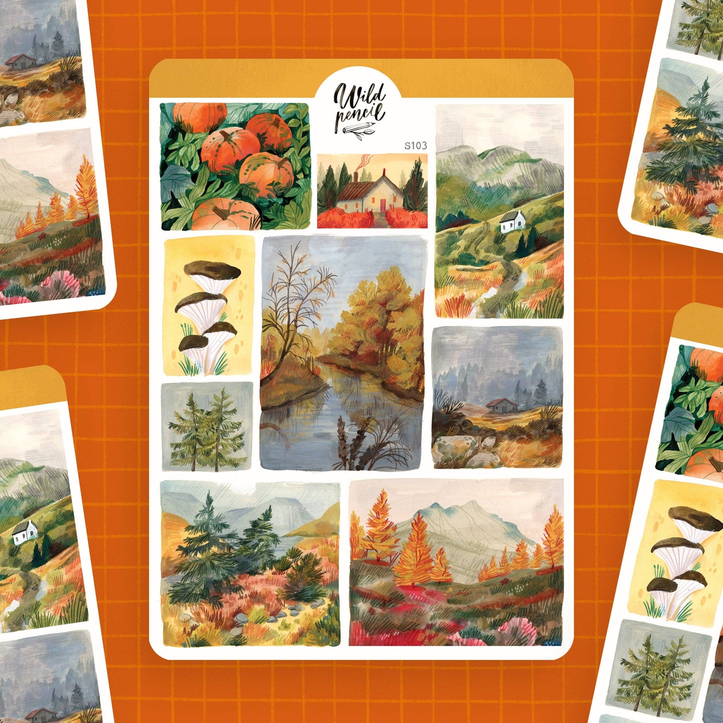 Fall Landscapes Sticker Sheet
