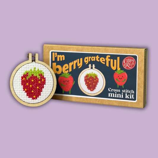 I'm Berry Grateful Mini Matchbox Cross Stitch Kit