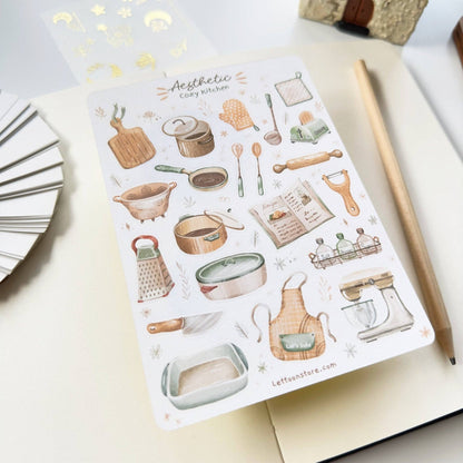 Sticker Sheet - Aesthetic Cozy Kitchen