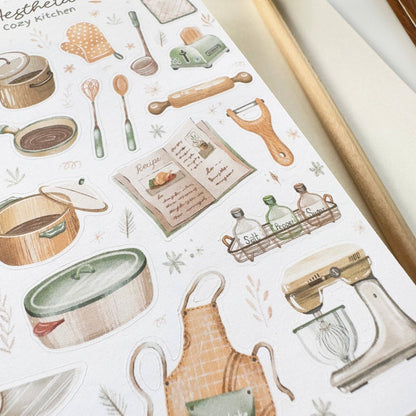 Sticker Sheet - Aesthetic Cozy Kitchen