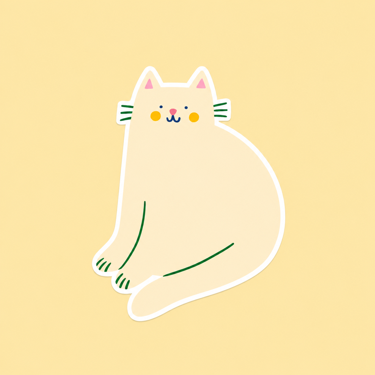 White Cat Sticker