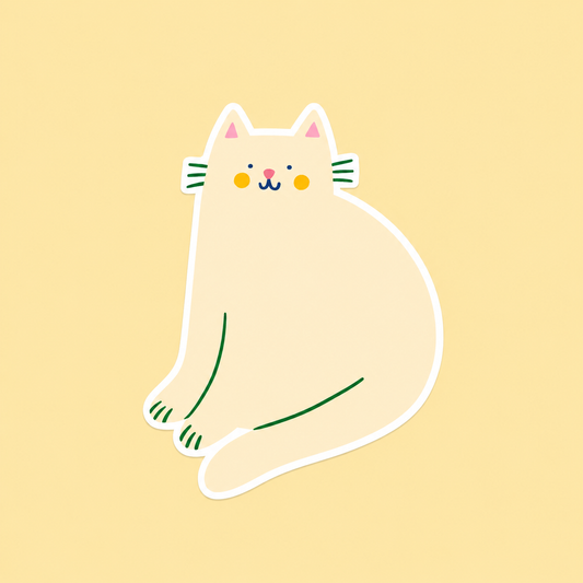 White Cat Sticker