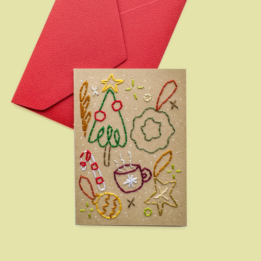 Christmas embroidery card I