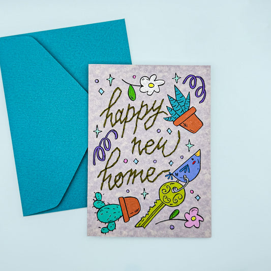 Happy new home embroidery card II
