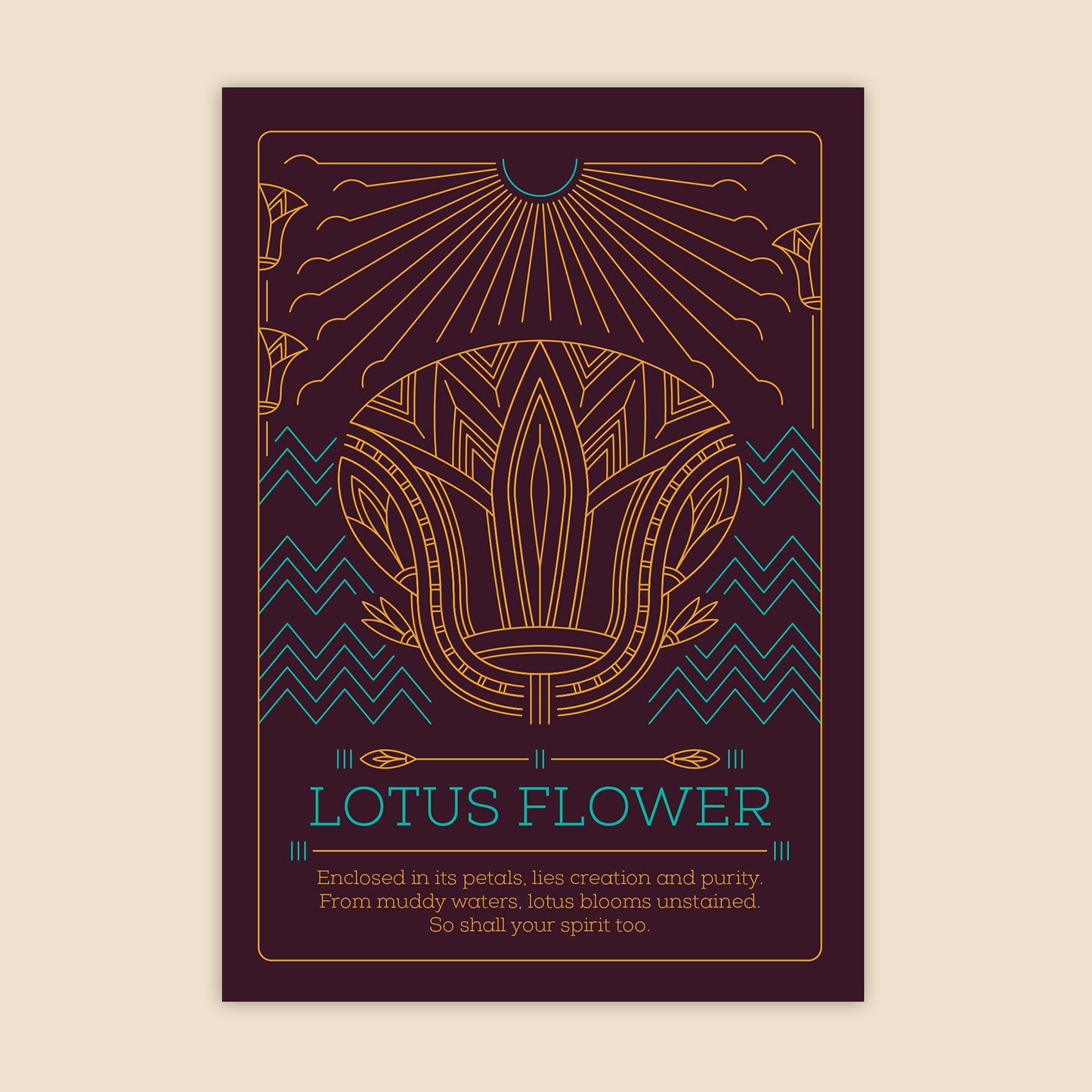 Lotus flower postcard