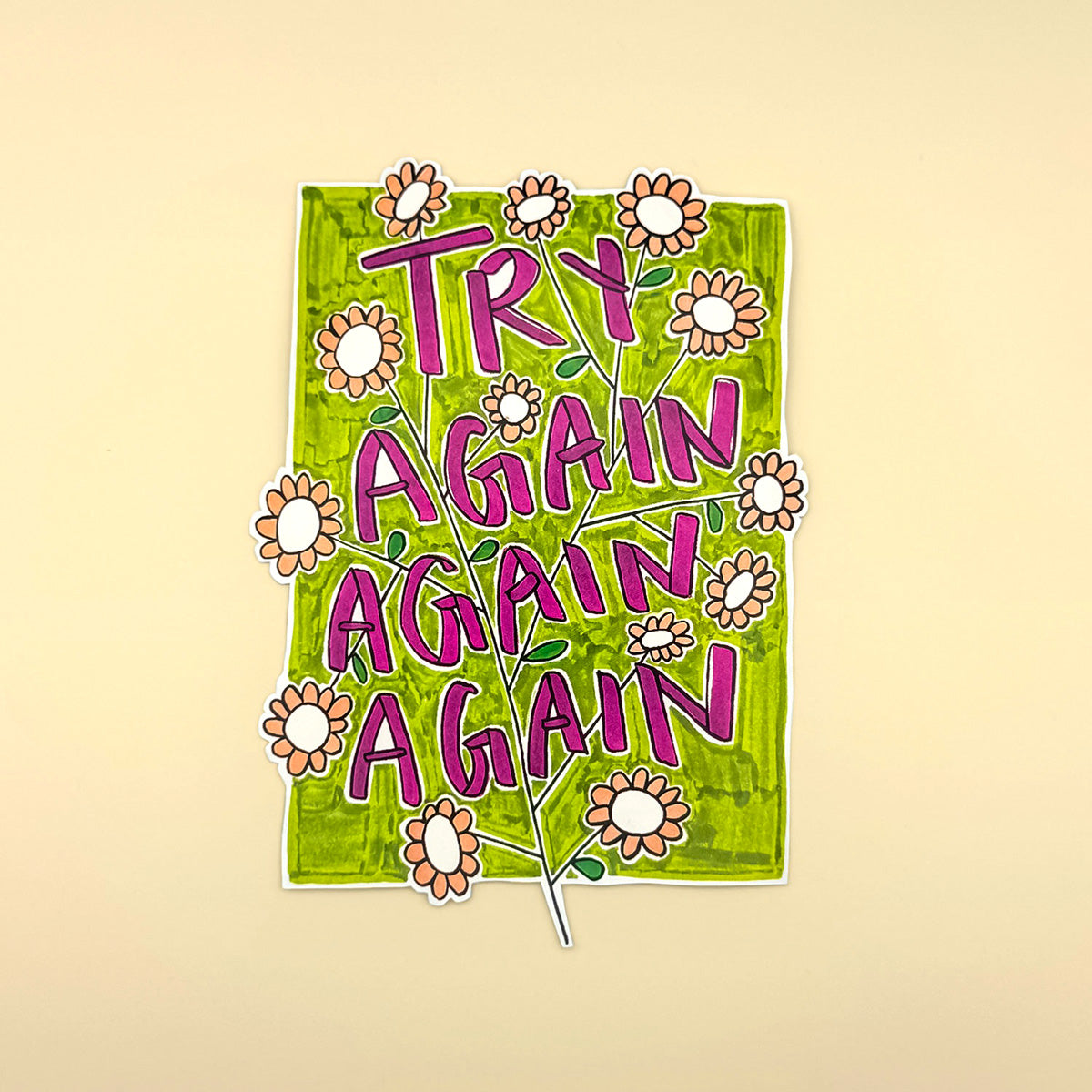 Affirmations : Try Again Sticker