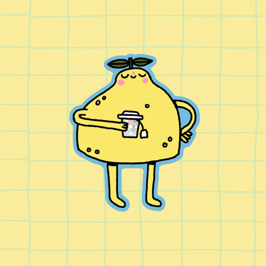 Lemon Tea Glitter Vinyl Sticker