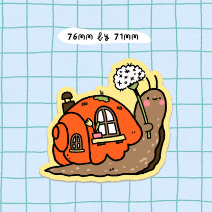 Snail moving house vinyl sticker