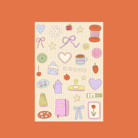 Spring Craft Maker Pastel - A5 sticker sheet