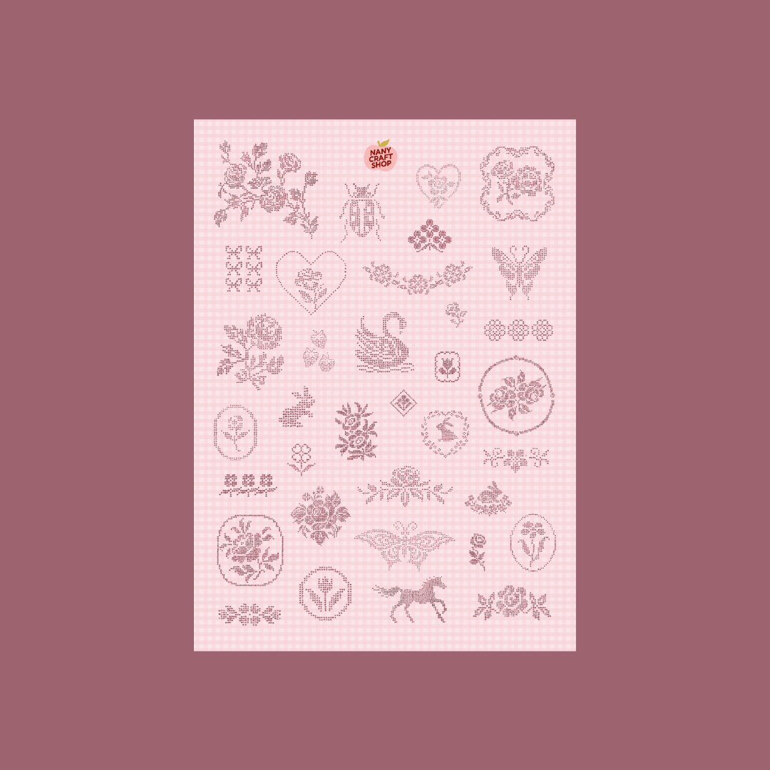 Embroidery - A5 sticker sheet