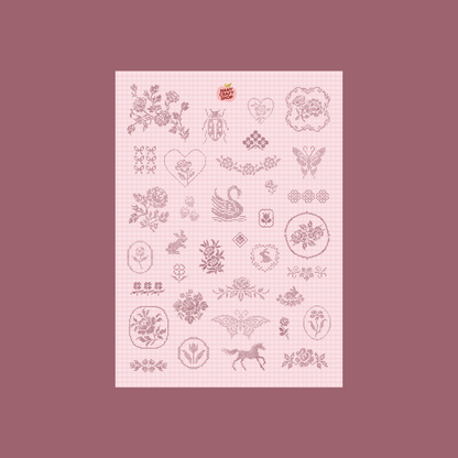 Embroidery - A5 sticker sheet
