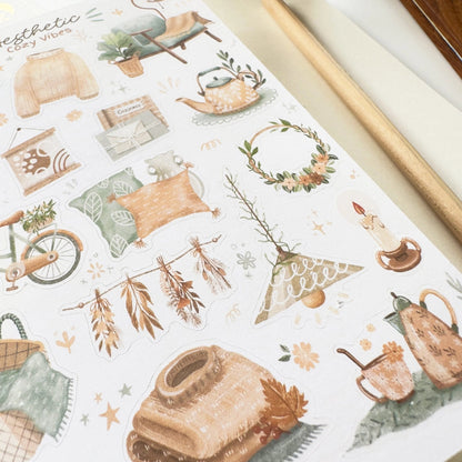 Sticker Sheet - Aesthetic Cozy Vibes