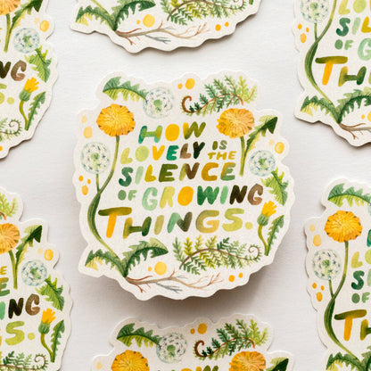 The Silence Of Growing Things Vinyl Sticker
