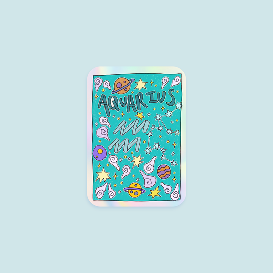 Aquarius Holographic Horoscope Sticker