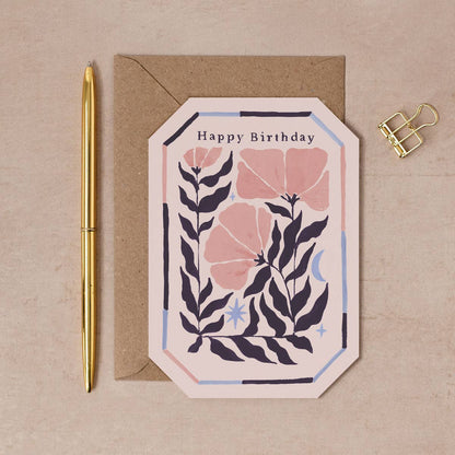 Leafy Floral Birthday Card