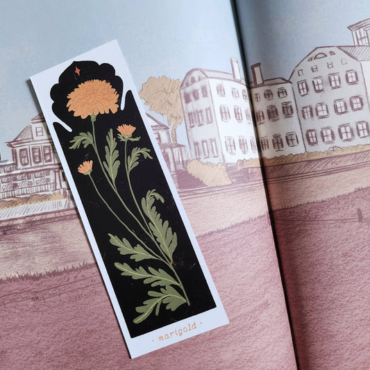October Birth Flower -  Marigold Bookmark