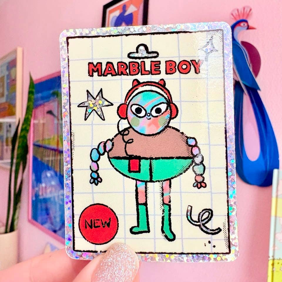 Marble Boy Glitter Sticker