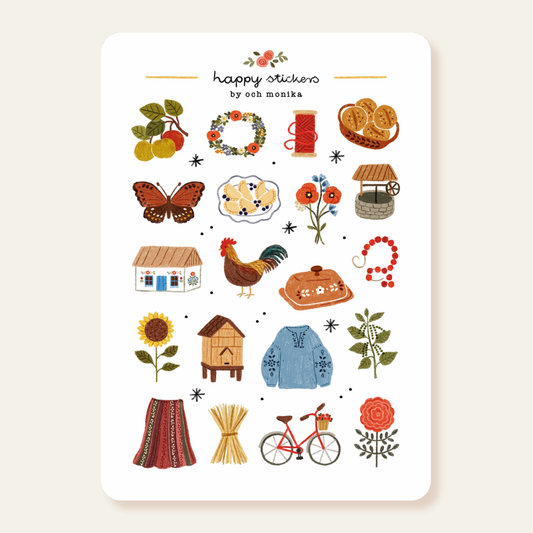 Folk Cottage - Sticker Sheet