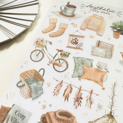 Sticker Sheet - Aesthetic Cozy Vibes